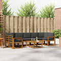 Outdoor-Sofagarnitur mit Kissen 8 pcs Natur und Anthrazit