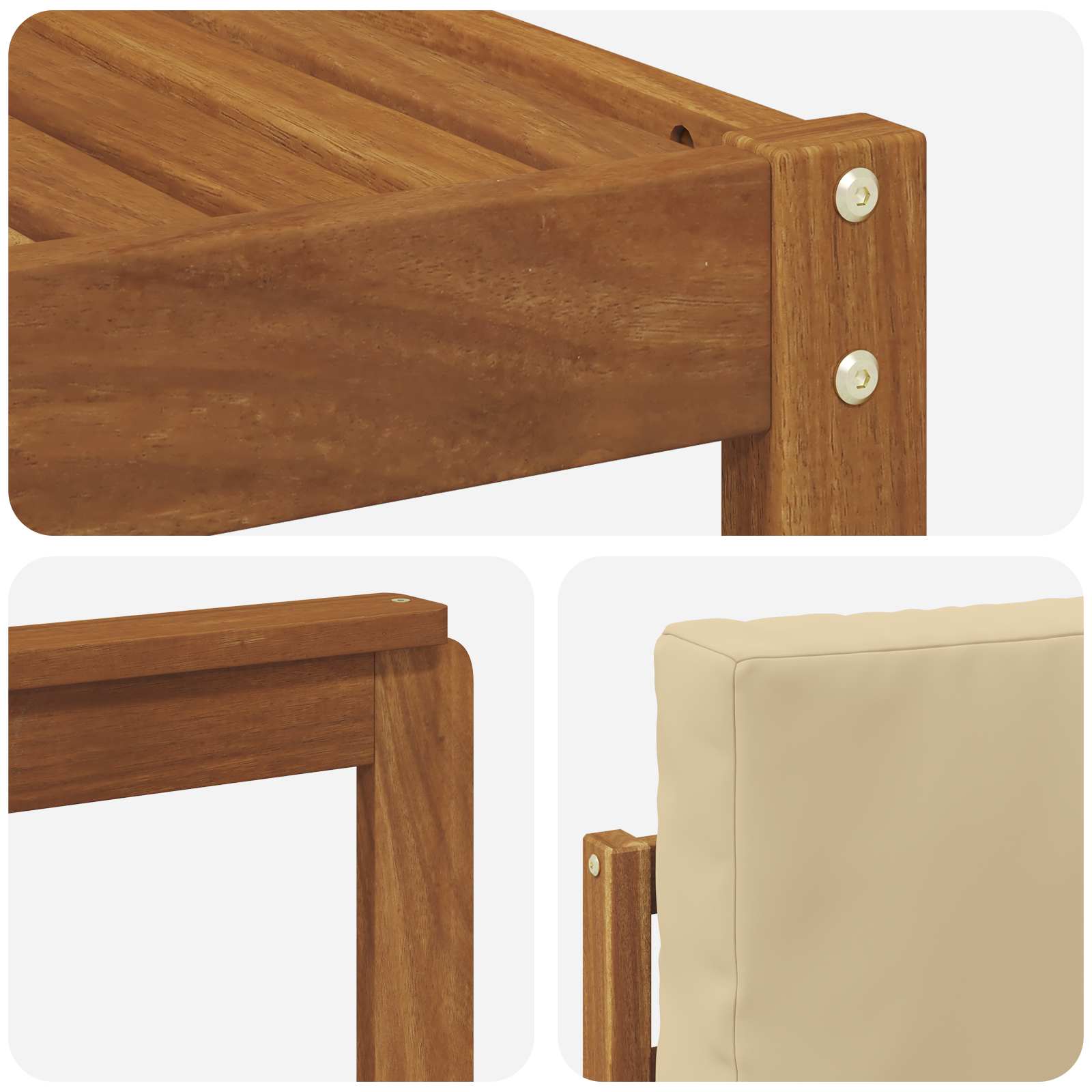 Outdoor-Sofagarnitur mit Kissen 8 pcs Natur und Beige