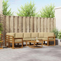 Outdoor-Sofagarnitur mit Kissen 8 pcs Natur und Beige