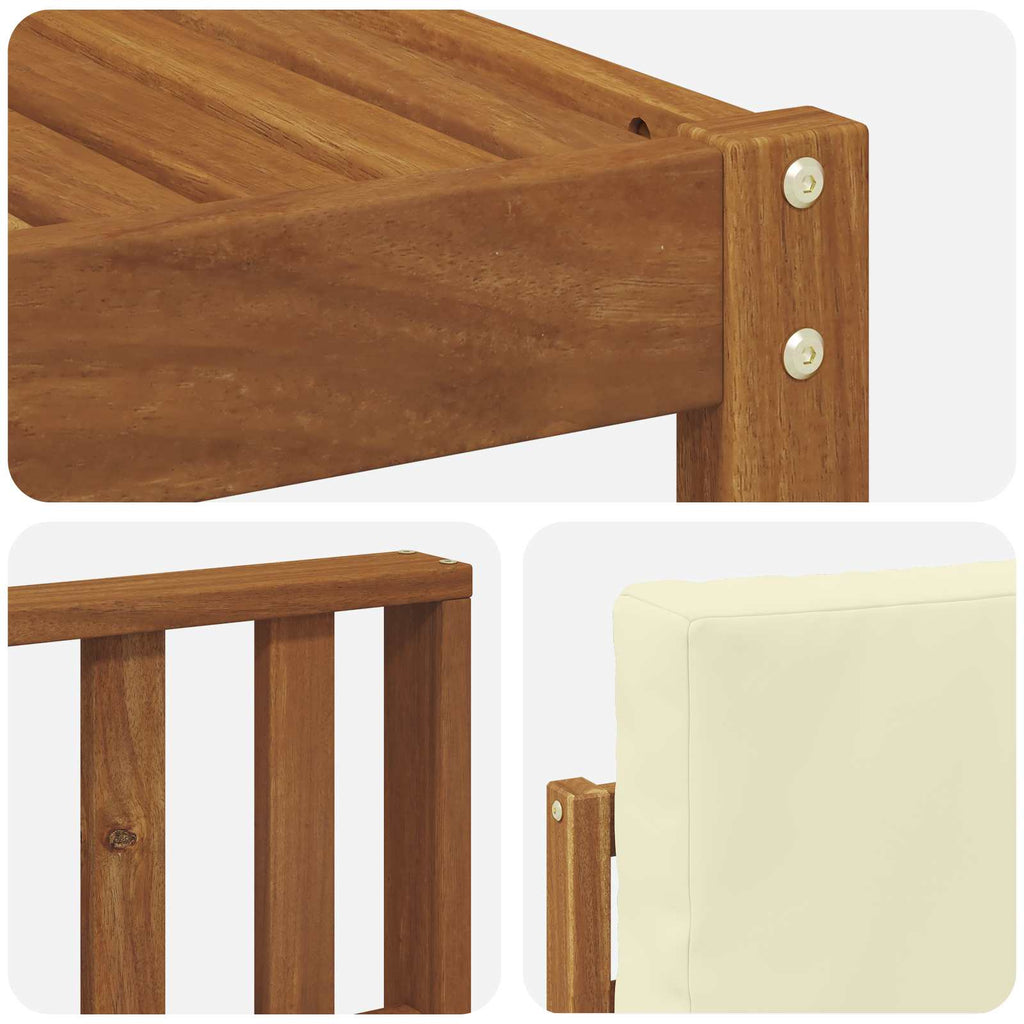 Outdoor-Sofagarnitur mit Kissen 8 pcs Natur und Creme