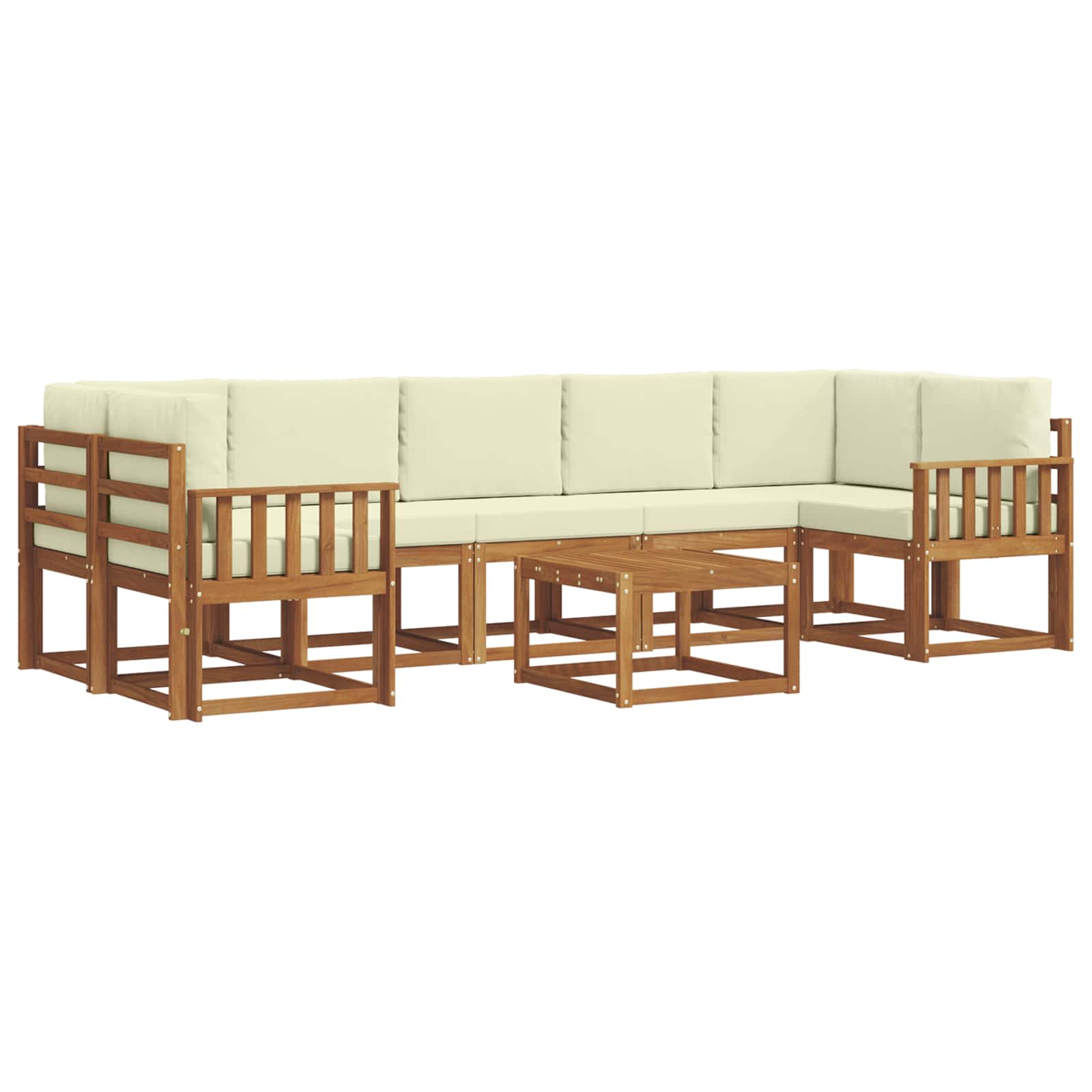 Outdoor-Sofagarnitur mit Kissen 8 pcs Natur und Creme
