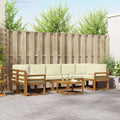 Outdoor-Sofagarnitur mit Kissen 8 pcs Natur und Creme