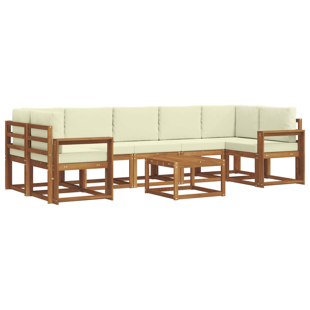 Outdoor-Sofagarnitur mit Kissen 8 pcs Natur und Creme