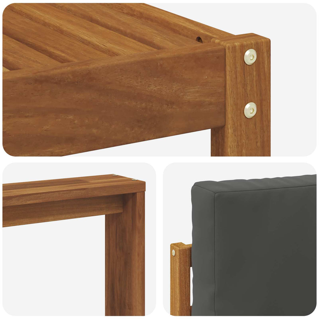 Outdoor-Sofagarnitur mit Kissen 8 pcs Natur und Anthrazit
