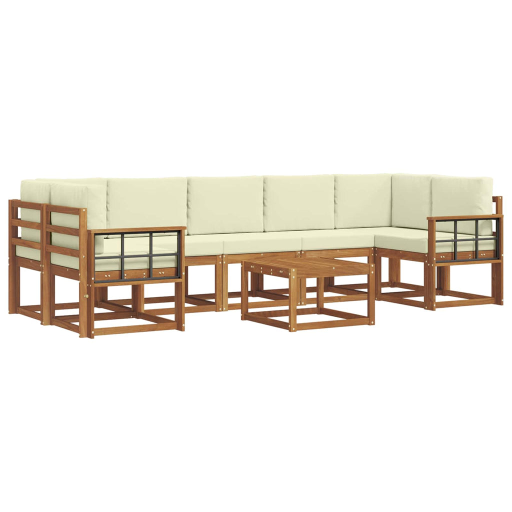 Outdoor-Sofagarnitur mit Kissen 8 pcs Natur und Creme