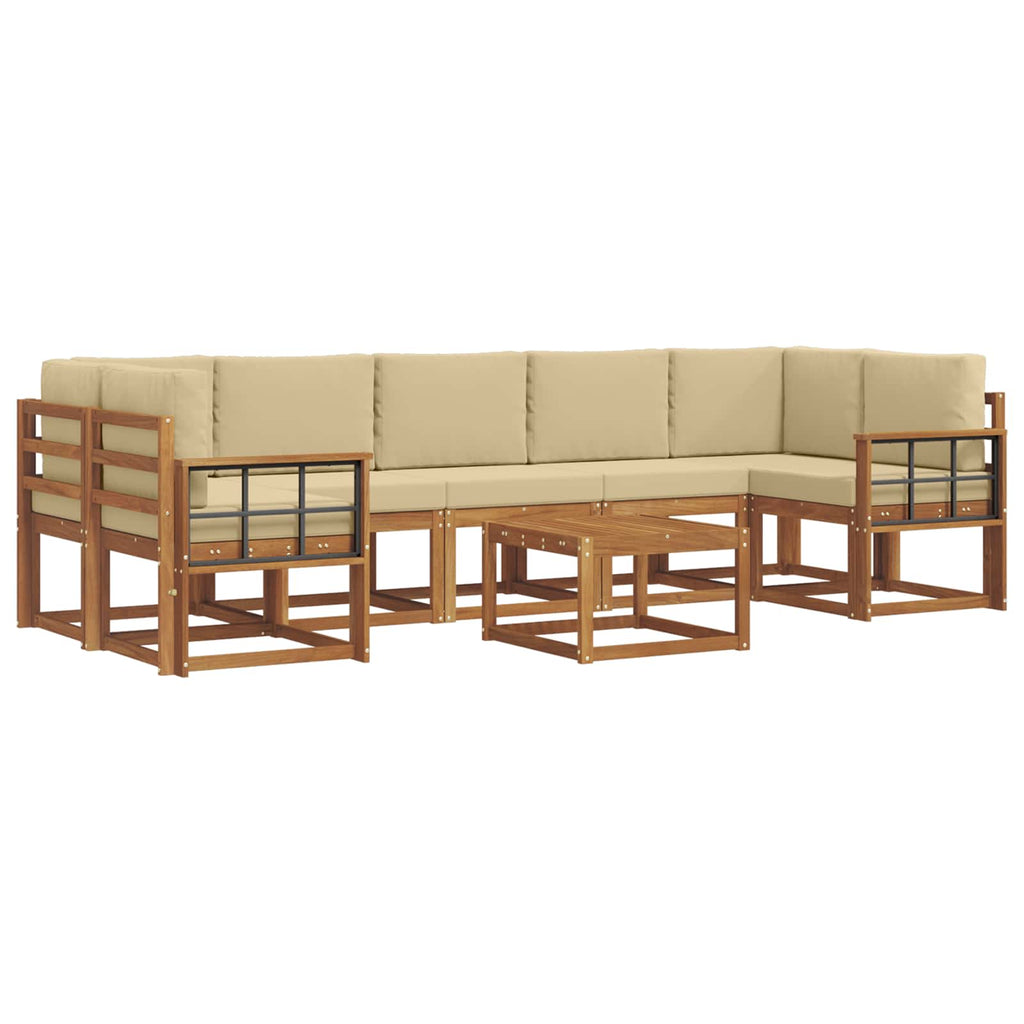 Outdoor-Sofagarnitur mit Kissen 8 pcs Natur und Beige