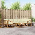 Outdoor-Sofagarnitur mit Kissen 8 pcs Natur und Creme
