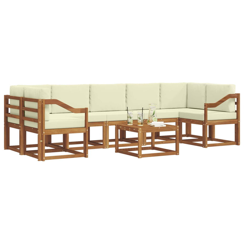 Outdoor-Sofagarnitur mit Kissen 8 pcs Natur und Creme