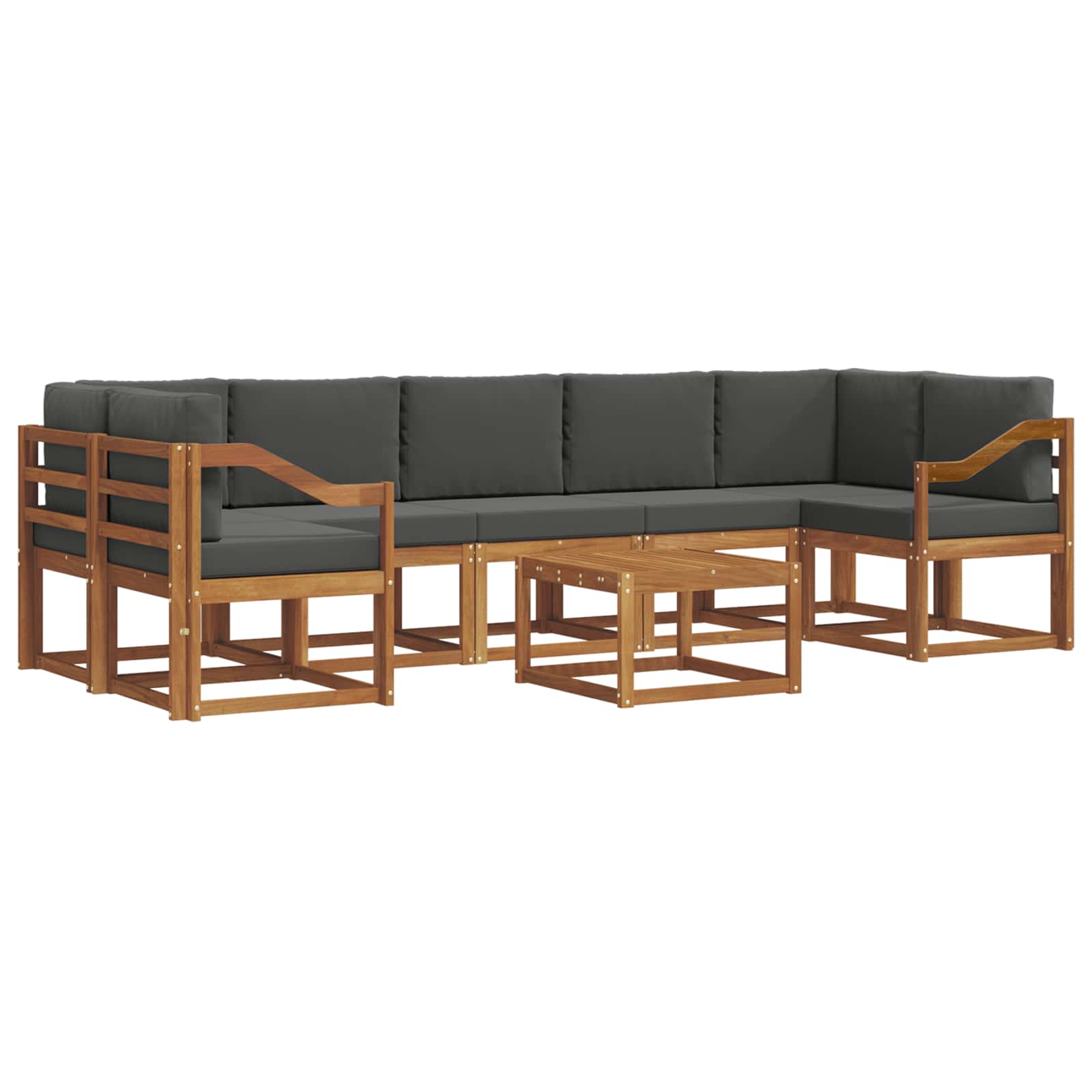 Outdoor-Sofagarnitur mit Kissen 8 pcs Natur und Anthrazit