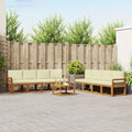 Outdoor-Sofagarnitur mit Kissen 9 pcs Natur und Creme