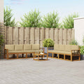 Outdoor-Sofagarnitur mit Kissen 9 pcs Natur und Beige
