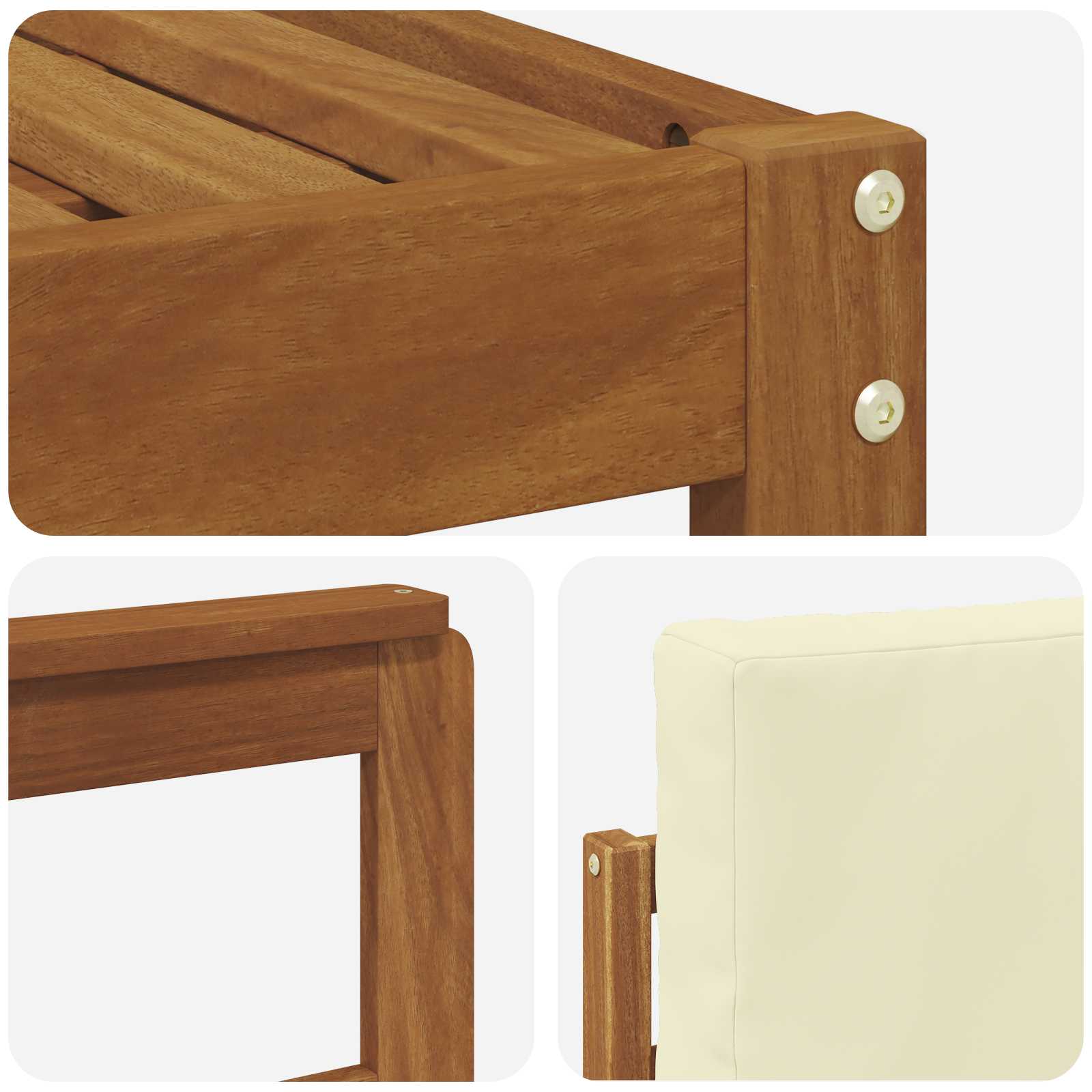 Outdoor-Sofagarnitur mit Kissen 4 pcs Natur und Creme