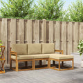 Outdoor-Sofagarnitur mit Kissen 4 pcs Natur und Beige