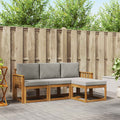 Outdoor-Sofagarnitur mit Kissen 4 pcs Natürlich und Hellgrau