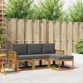 Outdoor-Sofagarnitur mit Kissen 4 pcs Natur und Anthrazit