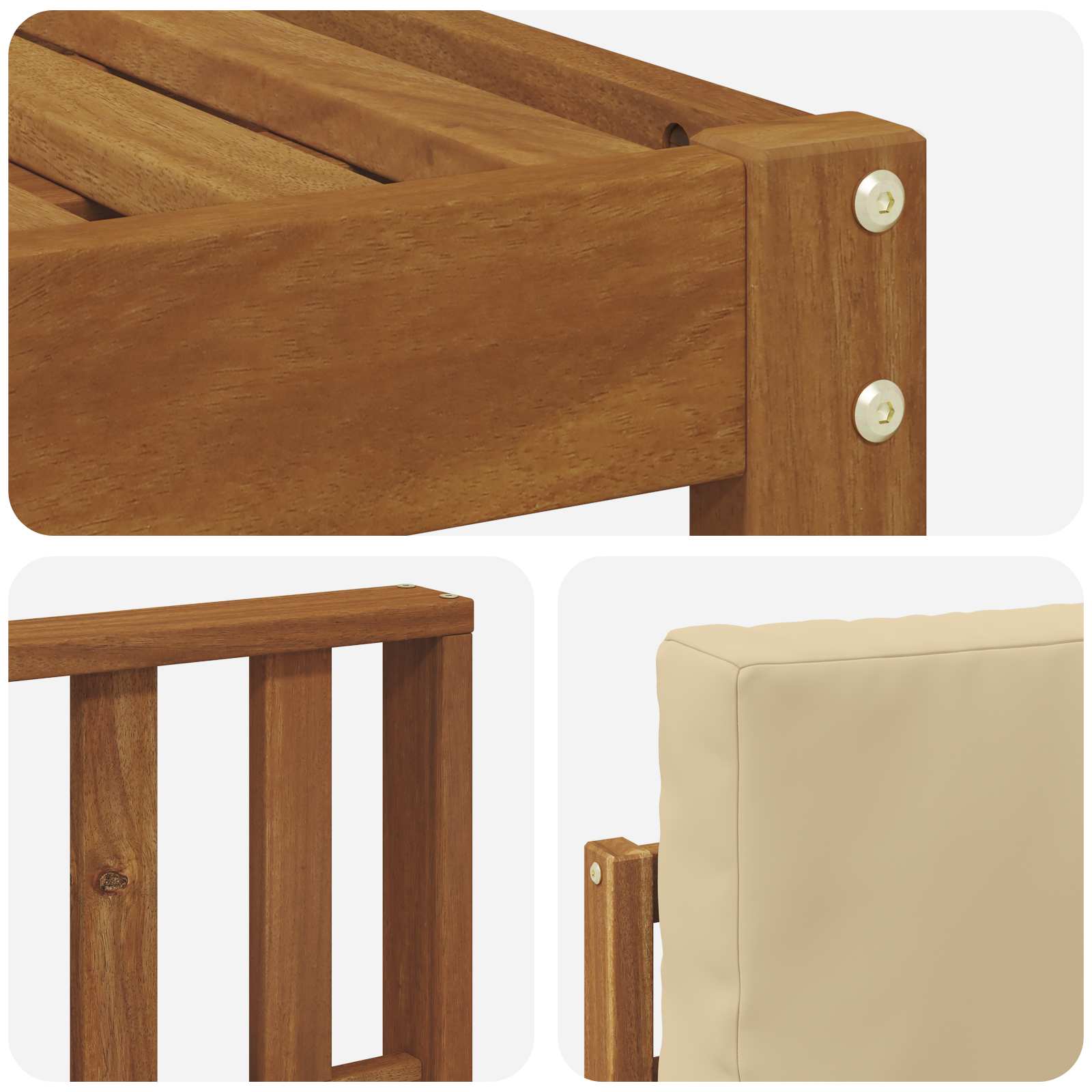 Outdoor-Sofagarnitur mit Kissen 4 pcs Natur und Beige