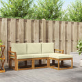 Outdoor-Sofagarnitur mit Kissen 4 pcs Natur und Creme
