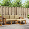 Outdoor-Sofagarnitur mit Kissen 4 pcs Natur und Beige