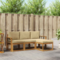 Outdoor-Sofagarnitur mit Kissen 4 pcs Natur und Beige