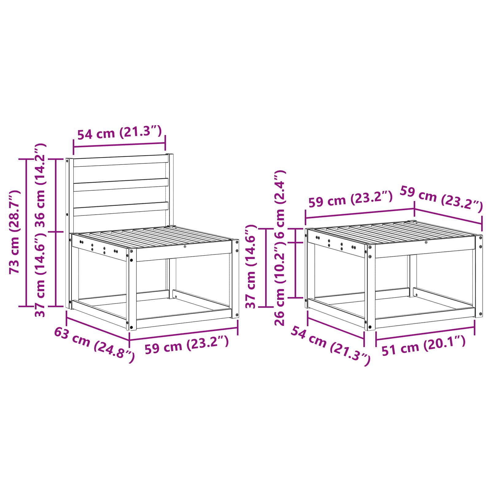 Outdoor-Sofagarnitur 5 pcs Natur Massivholz Akazie