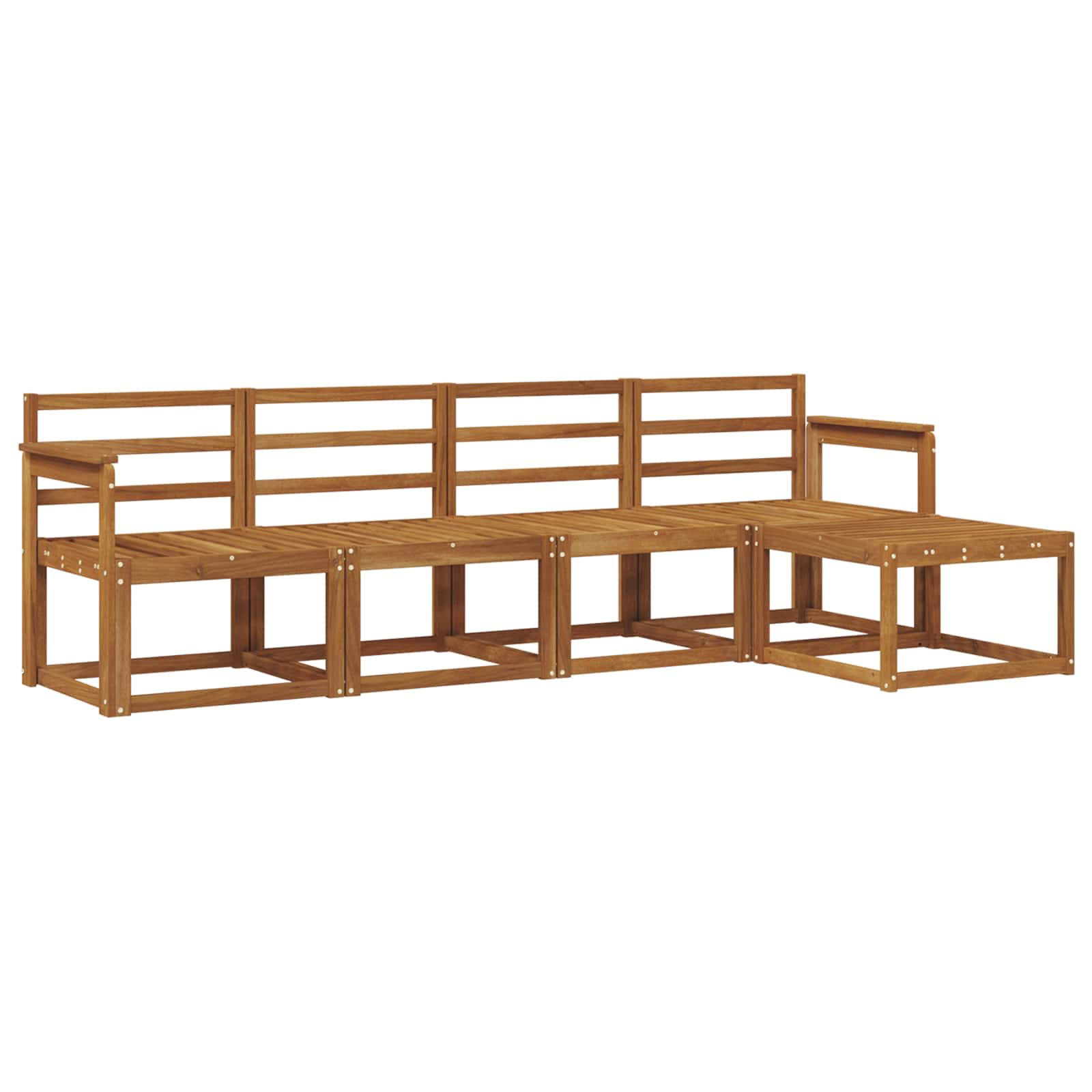 Outdoor-Sofagarnitur 5 pcs Natur Massivholz Akazie