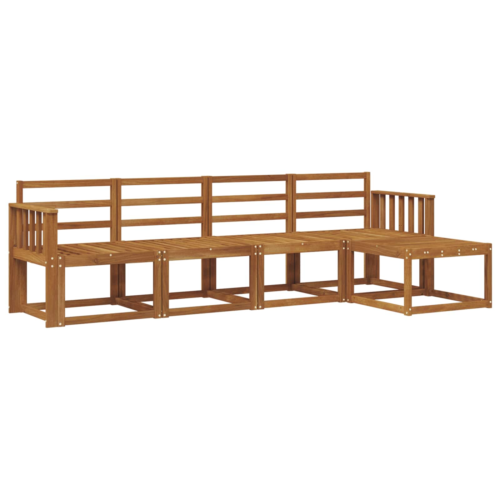 Outdoor-Sofagarnitur 5 pcs Natur Massivholz Akazie