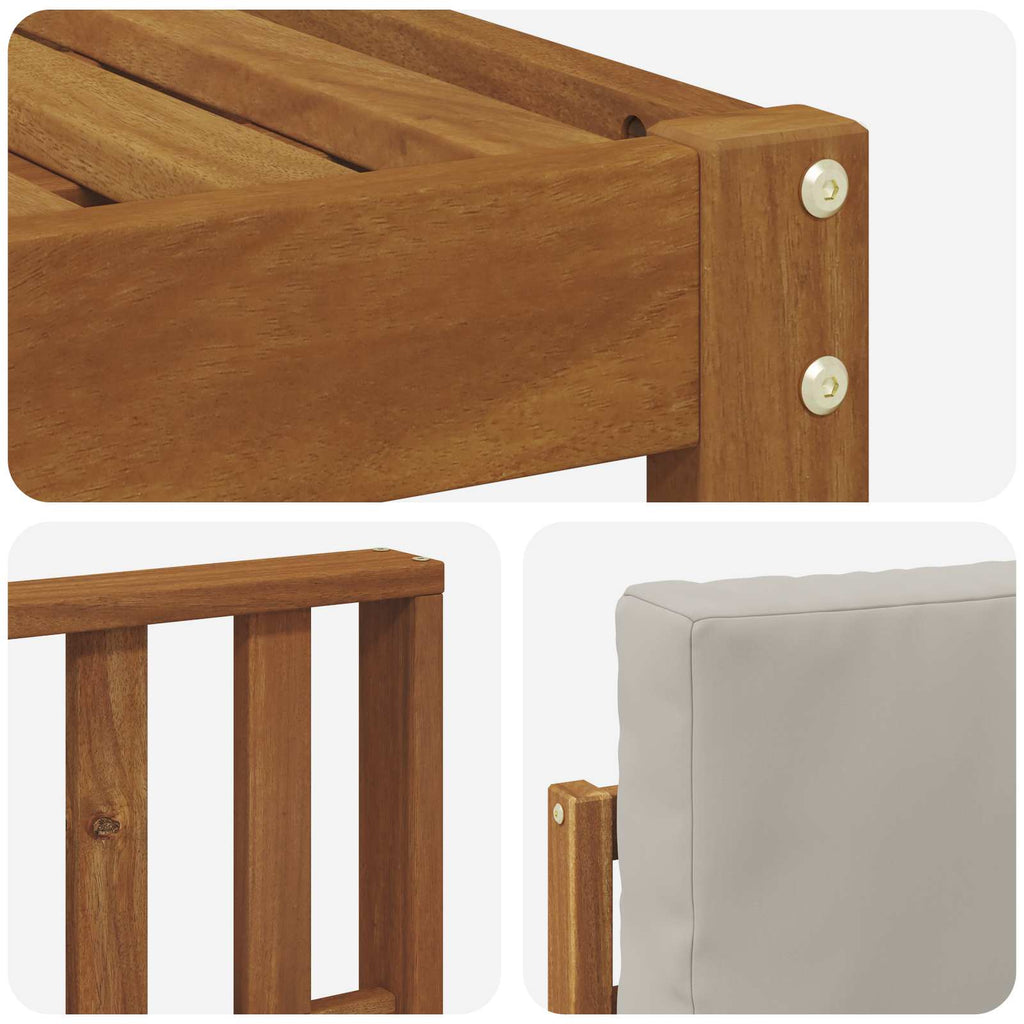 Outdoor-Sofagarnitur mit Kissen 5 pcs Natürlich und Hellgrau