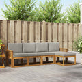 Outdoor-Sofagarnitur mit Kissen 5 pcs Natürlich und Hellgrau