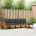 Outdoor-Sofagarnitur mit Kissen 5 pcs Natur und Anthrazit