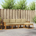 Outdoor-Sofagarnitur 5 pcs Natur und Beige Massivholz Akazie