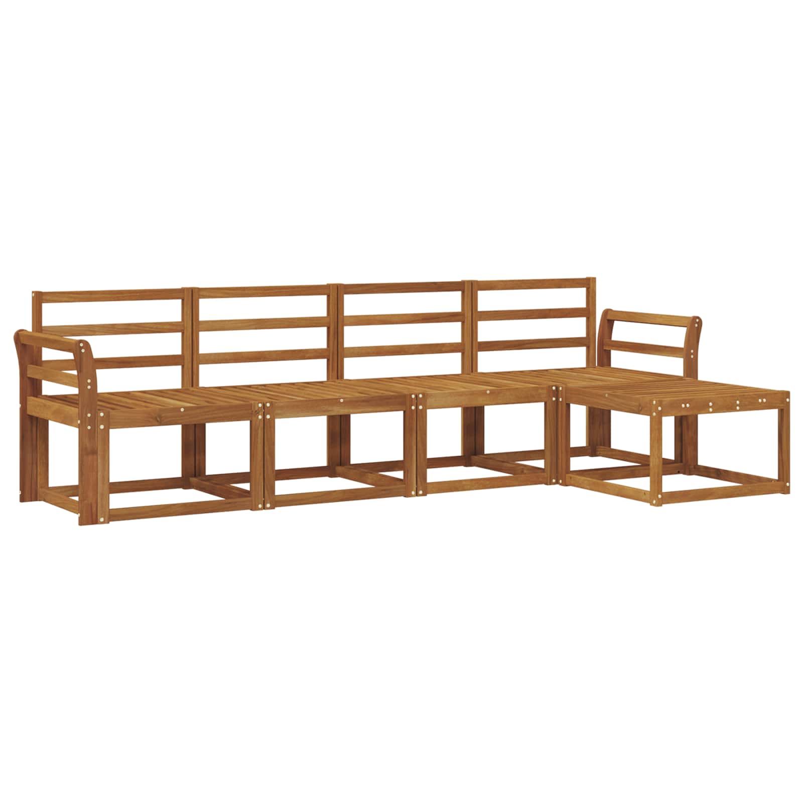 Outdoor-Sofagarnitur 5 pcs Natur Massivholz Akazie