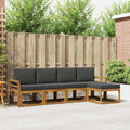 Outdoor-Sofagarnitur mit Kissen 5 pcs Natur und Anthrazit