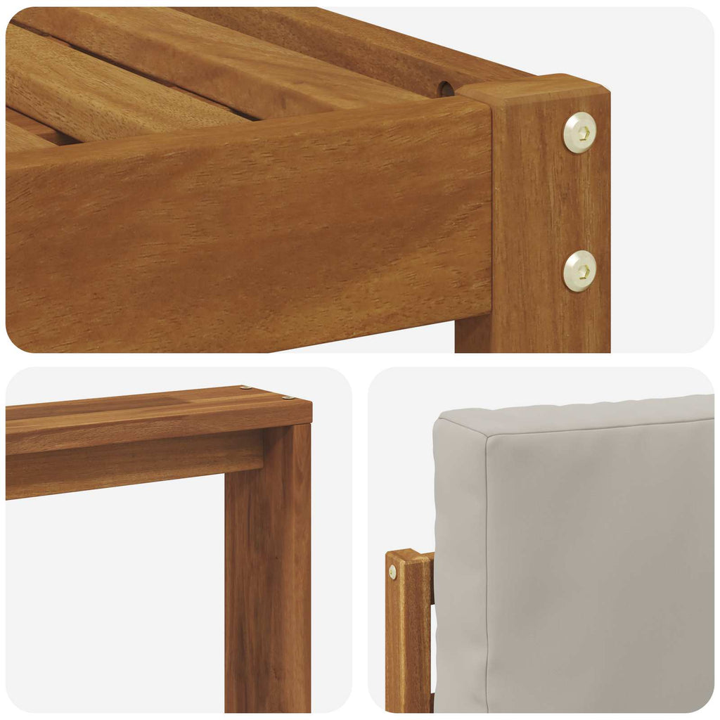 Outdoor-Sofagarnitur mit Kissen 5 pcs Natürlich und Hellgrau