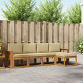 Outdoor-Sofagarnitur 5 pcs Natur und Beige Massivholz Akazie