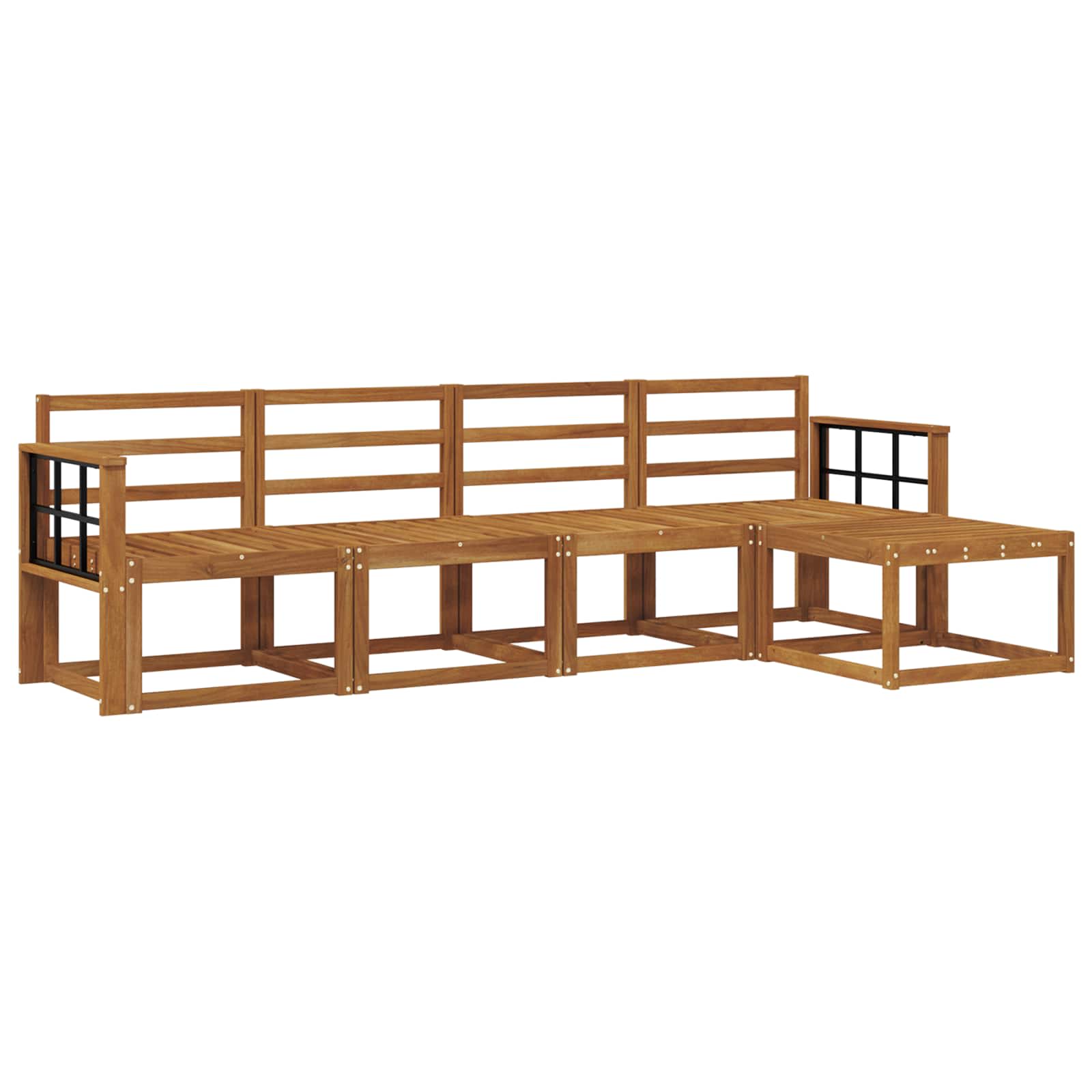 Outdoor-Sofagarnitur 5 pcs Natur Massivholz Akazie