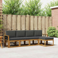 Outdoor-Sofagarnitur mit Kissen 5 pcs Natur und Anthrazit