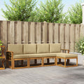 Outdoor-Sofagarnitur 5 pcs Natur und Beige Massivholz Akazie