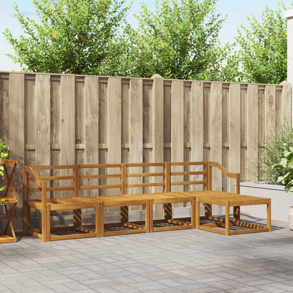 Outdoor-Sofagarnitur 5 pcs Natur Massivholz Akazie