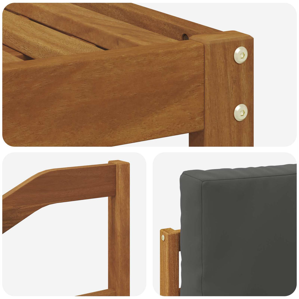 Outdoor-Sofagarnitur mit Kissen 5 pcs Natur und Anthrazit