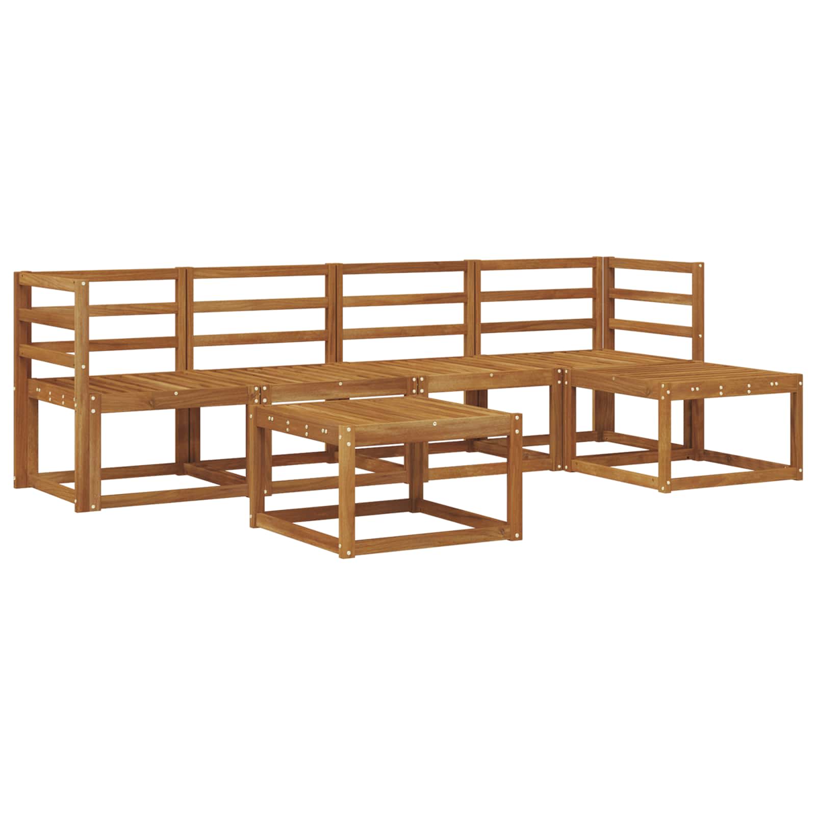 Outdoor-Sofagarnitur 6 pcs Natur