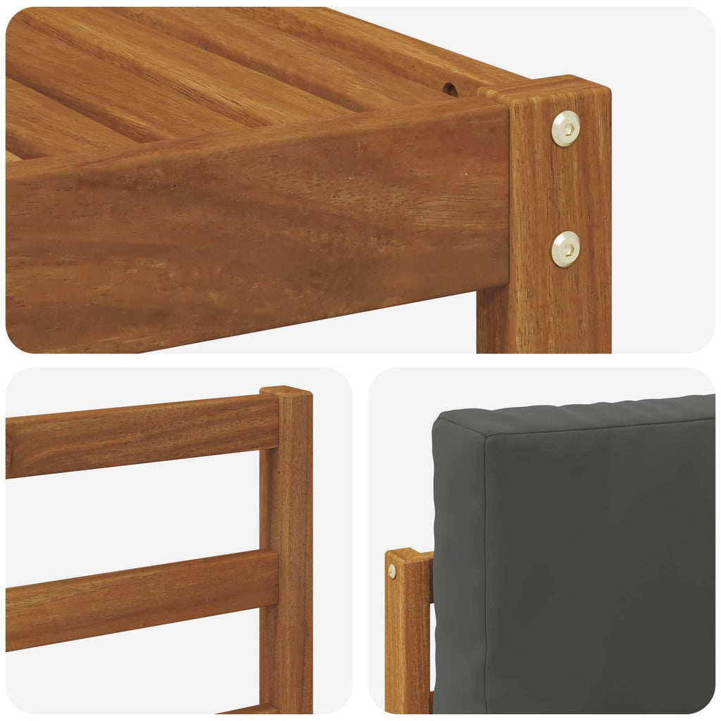 Outdoor-Sofagarnitur mit Kissen 6 pcs Natur und Anthrazit