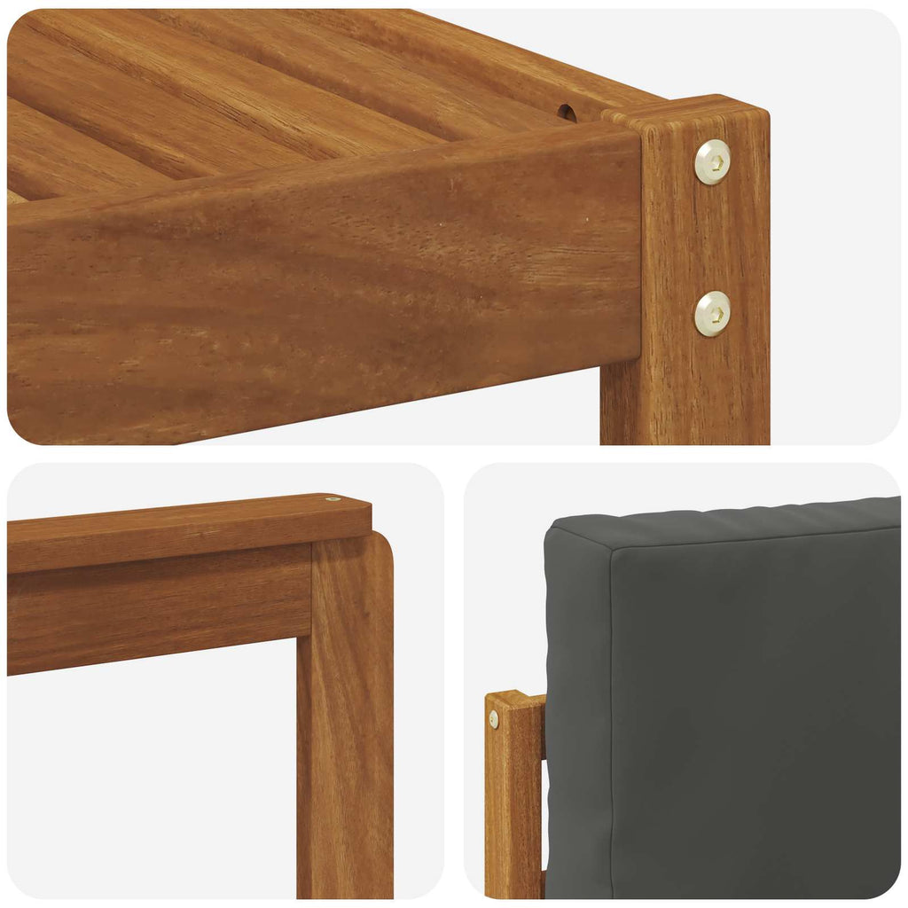 Outdoor-Sofagarnitur mit Kissen 6 pcs Natur und Anthrazit