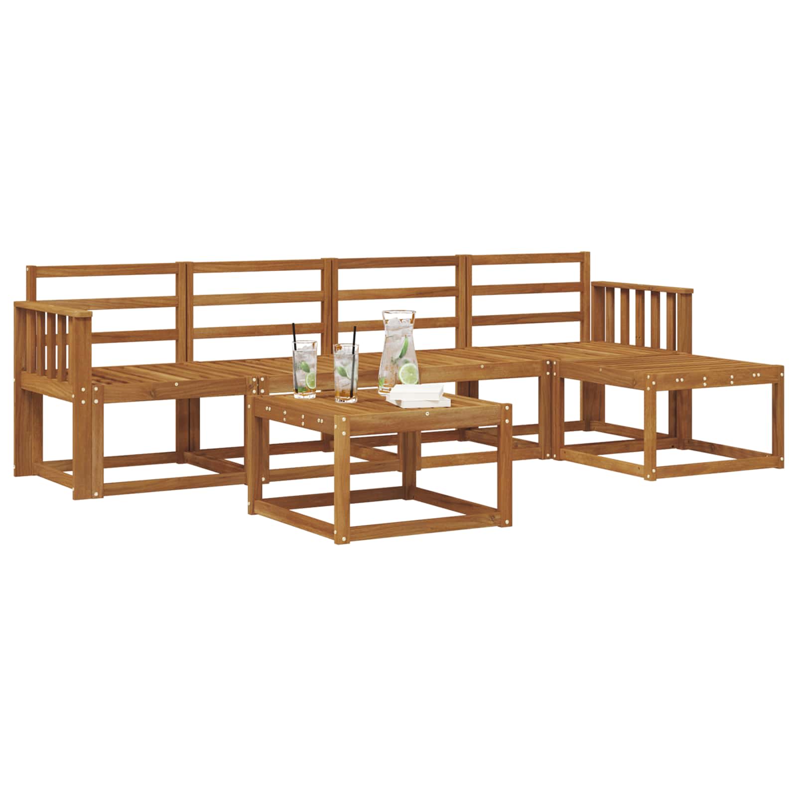 Outdoor-Sofagarnitur 6 pcs Natur