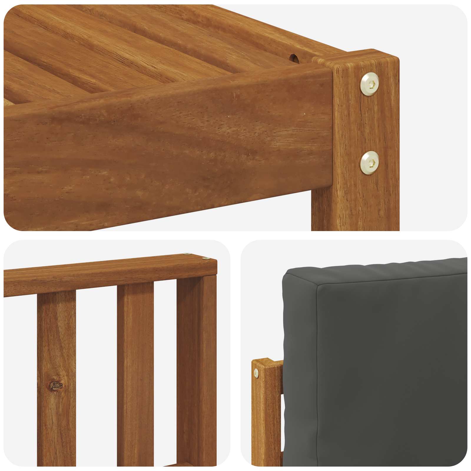 Outdoor-Sofagarnitur mit Kissen 6 pcs Natur und Anthrazit