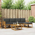 Outdoor-Sofagarnitur mit Kissen 6 pcs Natur und Anthrazit