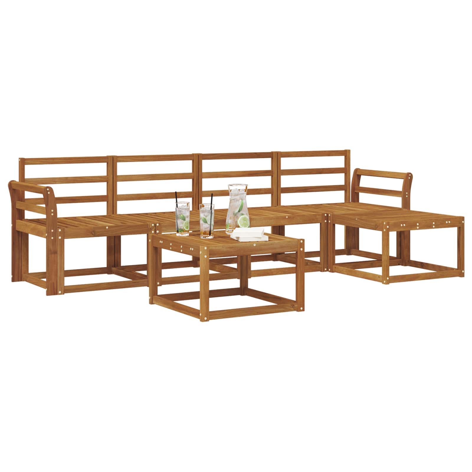 Outdoor-Sofagarnitur 6 pcs Natur
