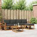 Outdoor-Sofagarnitur mit Kissen 6 pcs Natur und Anthrazit