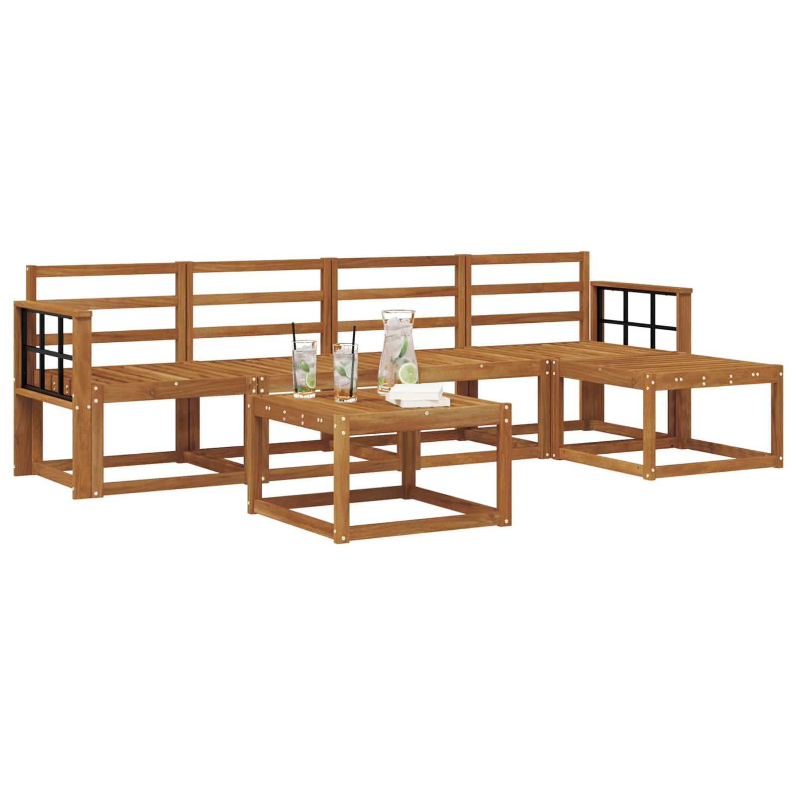 Outdoor-Sofagarnitur 6 pcs Natur