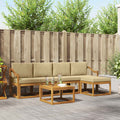 Outdoor-Sofagarnitur mit Kissen 6 pcs Natur und Beige