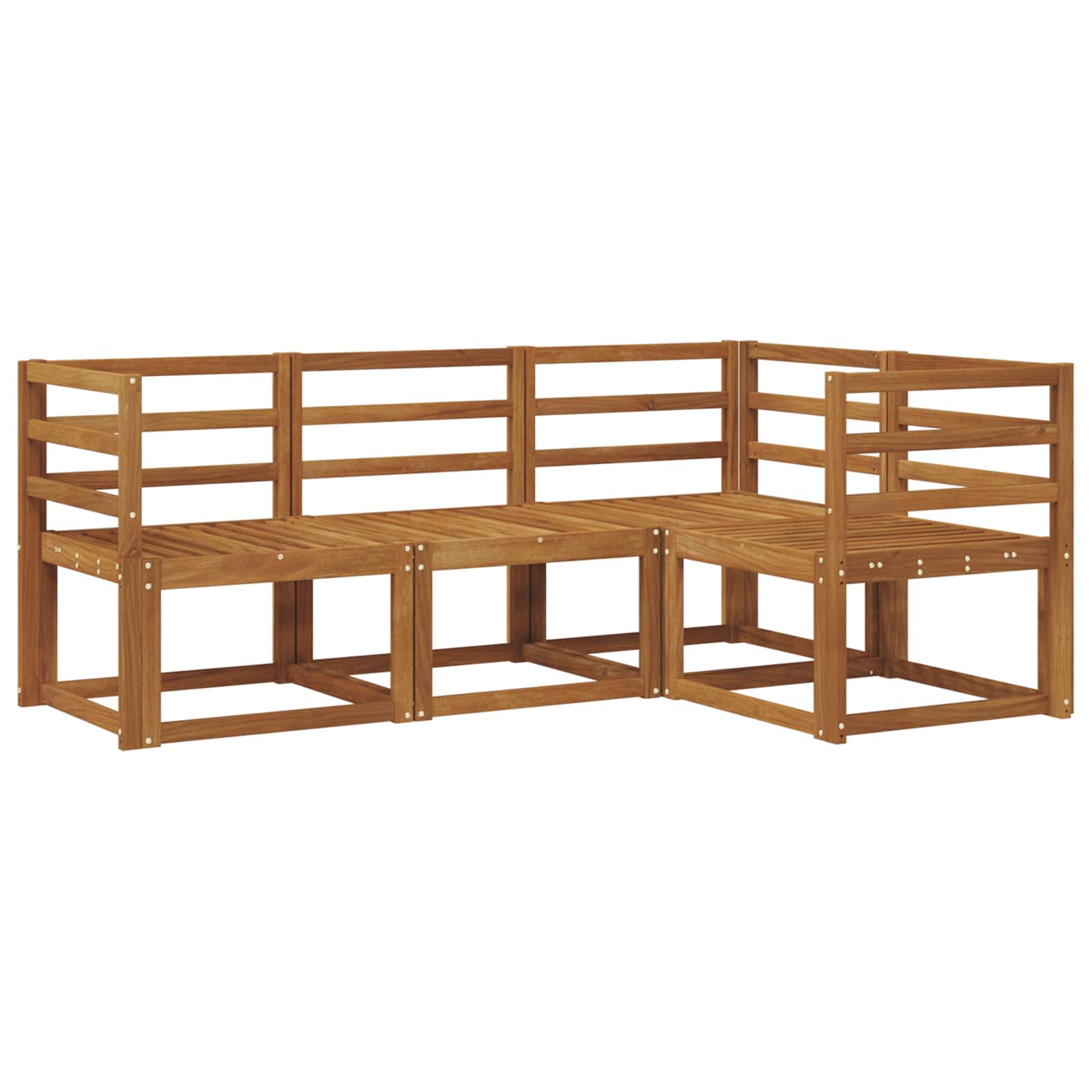 Outdoor-Sofagarnitur 4 pcs Natur Massivholz Akazie